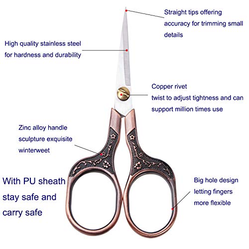5 Inch Embroidery Scissors Set, Stainless Steel Craft Trimming Shears