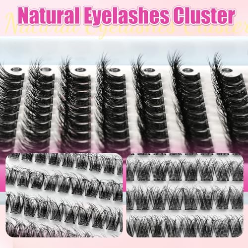 Self Adhesive Lash Clusters Kit - 120pcs Pre Glued Eyelash Extensions