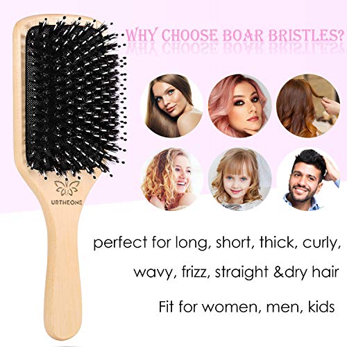 Boar Bristle Hair Brush Paddle - All Hair Types
