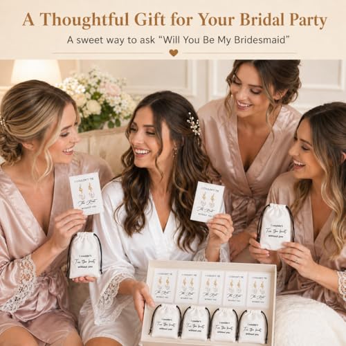 Elegant Bridesmaid Gift Set - 8 Pairs of Wedding Earrings