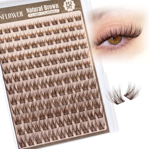Brown Lash Clusters Wispy Eyelash Extensions by Lanflower