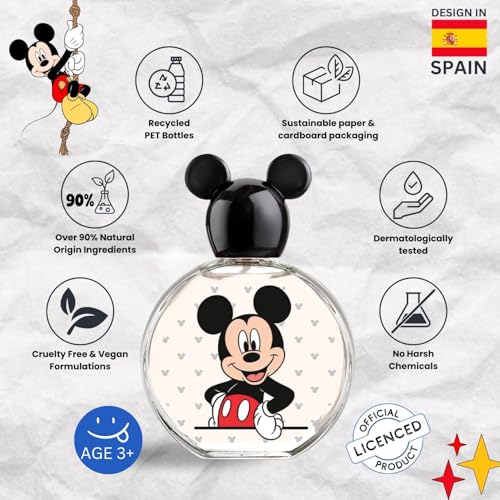Disney Mickey Mouse Kids Eau De Toilette Spray, 3.4 oz / 100ml