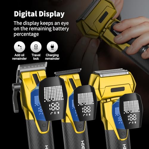 HIENA PRO Cordless Hair Clippers & Beard Trimmer Set for Men