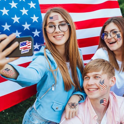 240 Pcs 4th of July Temporary Tattoos for Kids - Waterproof, Safe
