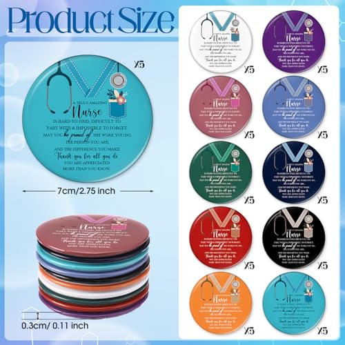 Geetery 50 Pcs Nurse Week Gifts Bulk Mini Compact Mirrors Nuese Appreciation Gifts Bulk for Women Portable Pocket Mirror Thank You for Nursing Practitioner Medical Female CNA (2.7 Inches,Classic)