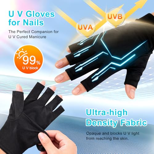 JODSONE U V LED Nail Lamp with Gloves Kit, Dryer for Gel Nails