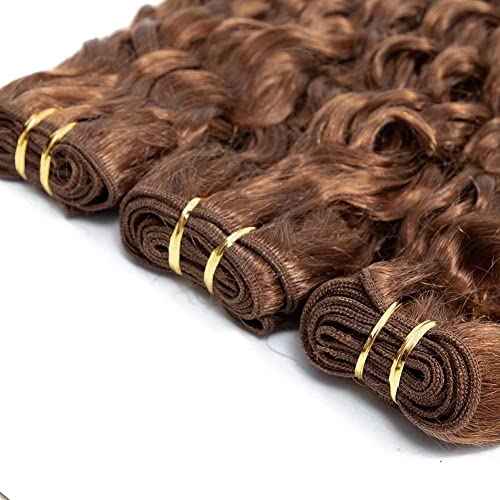 Color 30 Brown Water Wave Bundles Brazilian Hair Weave Bundles 100% Wet and Wavy Virgin Brazilian Human Hair Bundles Extension Color 30 100gram Curly Weave Hair