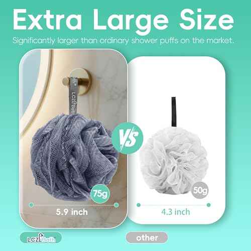 Loofah 4 Pack 75g Extra Large Loofa Set Soft Bath Sponge Thick Body Wash Puffs for Shower Flower
