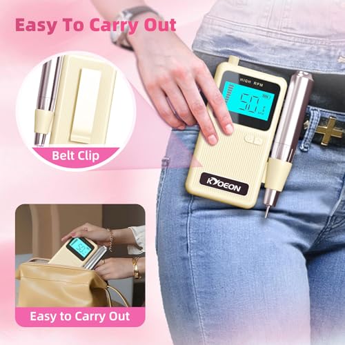 Professional Electric Nail Drill Machine, KYOEON Portable 50000 RPM Nail Drill Tools Kit Supplies with Accessories for Women High Speed Nail File Art Tools for Nail Techs or Salon Home