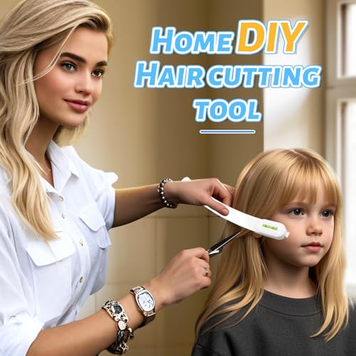 DIY Hair Cutting Scissors Set with Guides & Clips for Bangs & Layers