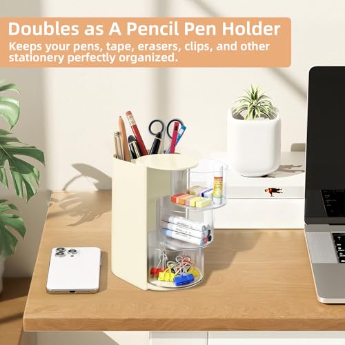 Rotating Hair Accessories Organizer, 3-Tier Makeup Brush Holder