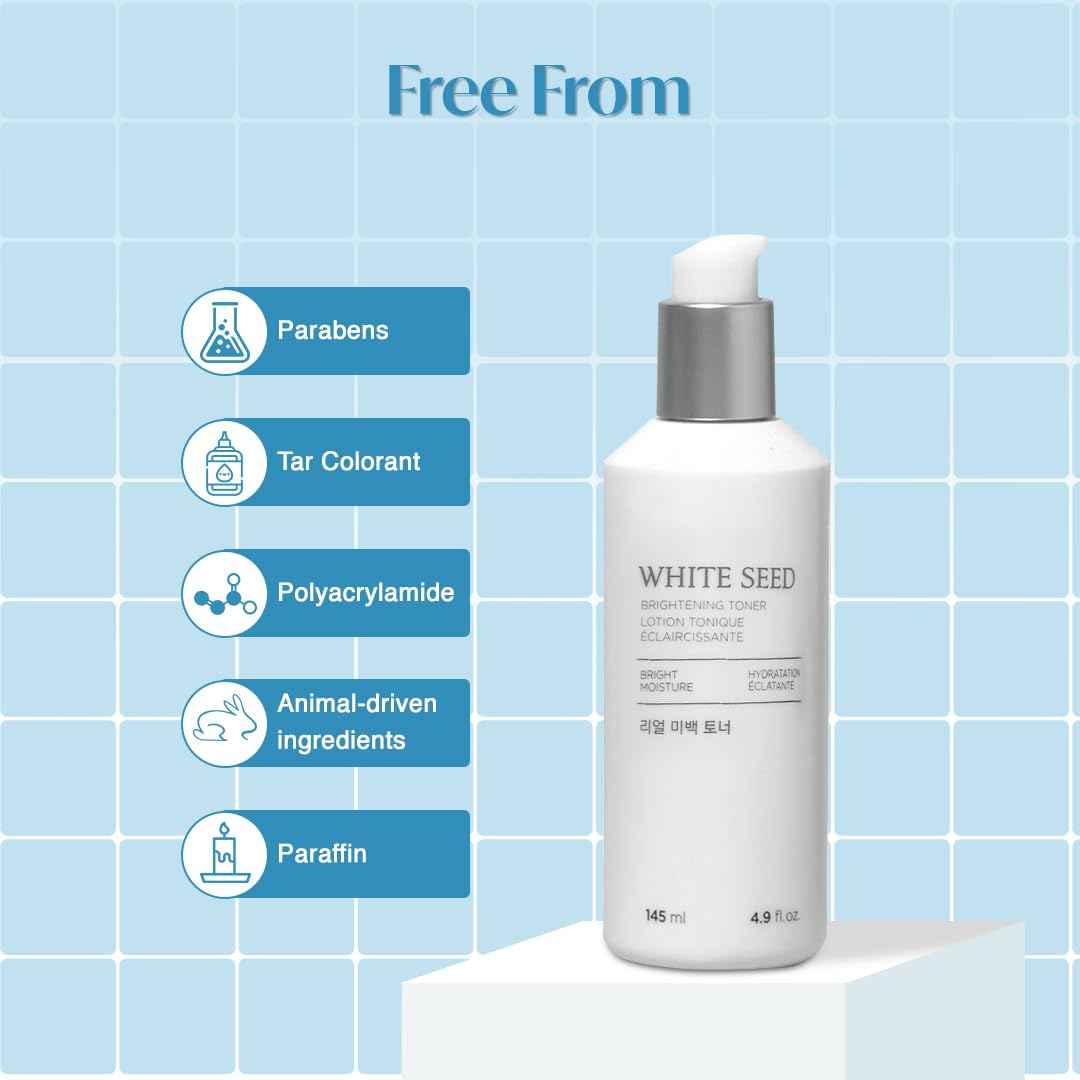 The Face Shop White Seed Brightening Toner with Lupin Seed, Daisy, Niacinamide, Moisturizing & Brightening