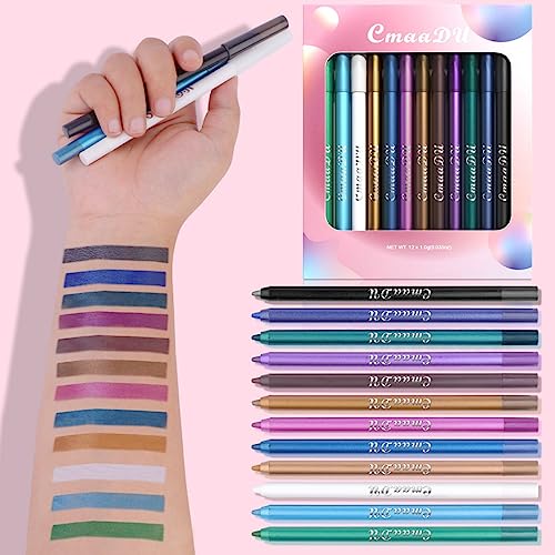 RoseFlower 12 Color Eyeliner Set - Waterproof Neon Eye Liner