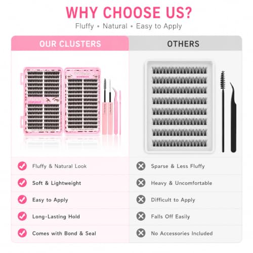 Lash Clusters Kit 10-16mm Natural DIY Eyelash Extensions 300pcs