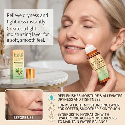 RAINPOT Organic Castor Oil Roll-On with Rose Quartz Applicator