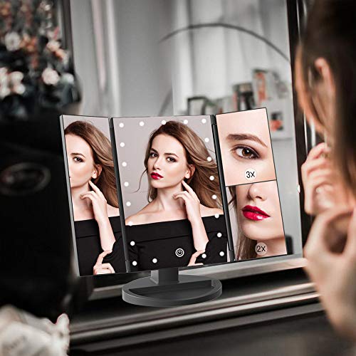 LED Makeup Mirror with 21 Lights & 2x/3x Magnification