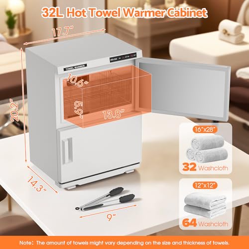 Lavoker 32L Dual-Chamber Towel Warmer for Spa & Salon