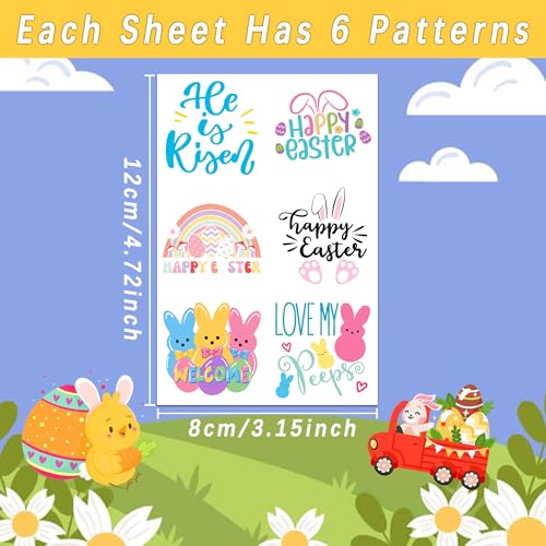 Easter Temporary Tattoos 126 Pcs - Kids & Adults Party Favors