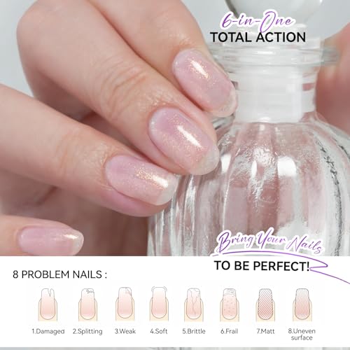 Gelike EC 6-in-1 Natural Nail Hardener & Strengthener for Damaged Nails