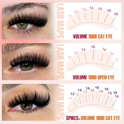 EYDEVRO Lash Clusters Kit 100D Volume Lash Clusters with Spikes Wispy Cluster Eyelash Extensions Kit Mega Volume Lash Extension Kit Spiky Individual Lashes Faux Mink Spikes Eyelash Clusters