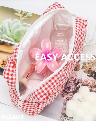 Quilted Makeup Bag Small Cosmetic Pouch Travel Organizer