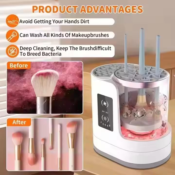 3-in-1 Electric Makeup Brush Cleaner & Dryer – USB Portable Tool