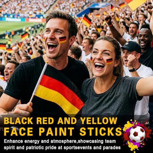 Germany Face Paint Stick - 3-in-1 Sports Colors for Fans