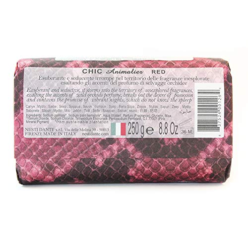 Nesti Dante Nesti dante chic animalier natural soap - wild orchid, red tea leaves and tiare, 8.8oz, 8.8 Ounce