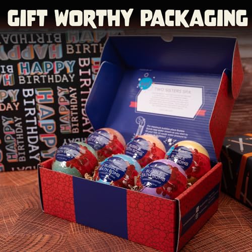 Superhero Bath Bombs with Surprise Toys - 6 Pack, Fruity Scent