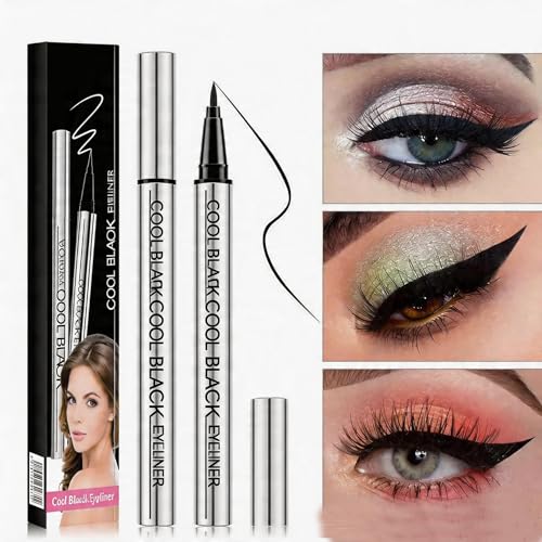 24-Hour Waterproof Eyeliner Pencil - Smudge-Proof Black (2Pcs)