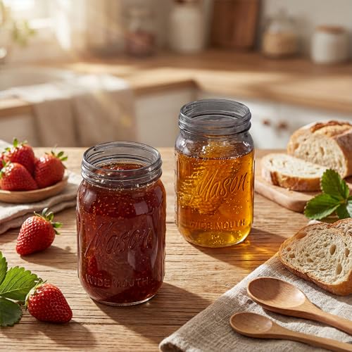WELLIFE Wide Mouth Mason Jars 32 OZ, 6 Pack Mason Jars for Decor & DIY Crafts, Black Glass Storage Jars, Airtight jar, Fermenting, Pickling, Meal Prep