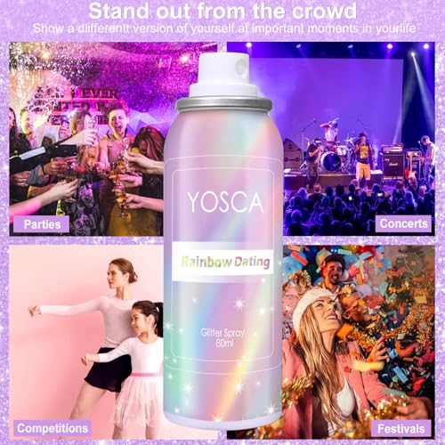 Yosca Body Glitter Spray 80ml Holographic Silver