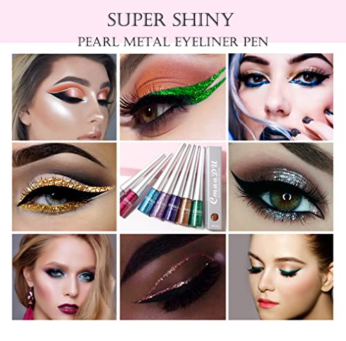 16 Colors Liquid Glitter Eyeliner Set, Waterproof Metallic