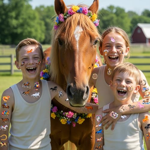 Horse Temporary Tattoos | 60pcs Party Favors & Stickers