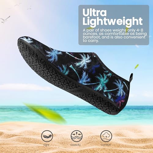 SEEKWAY Water Shoes Women Men Adult Quick-Dry Aqua Socks Barefoot Non Slip for Beach Swim River Pool Lake surf Black Size SK002