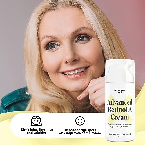 Advanced Retinol A Cream - Moisturizer w/Vitamin E, Coconut & Almond Oil- Retinol Daily Anti-Aging Cream for Face ? for Smoother Looking Skin (3.4 oz)