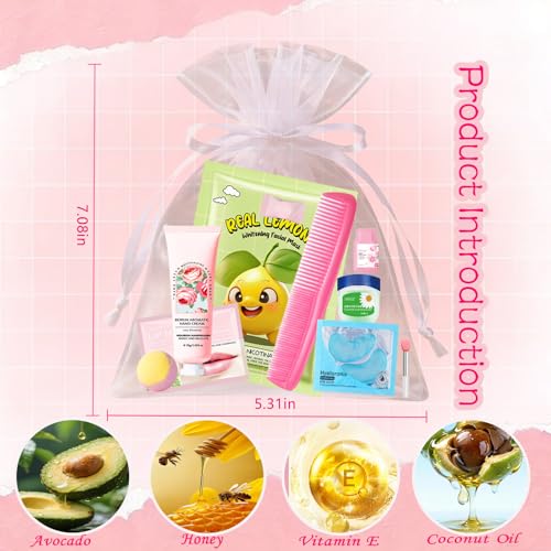 144 PCS Spa Party Supplies for Women, Spa Party Favors Include Face Masks Skincare,Hand Cream,Lip Mask,Comb and Foot Bath Bombs,Spa Birthday Sleepover Party Supplies for Women
