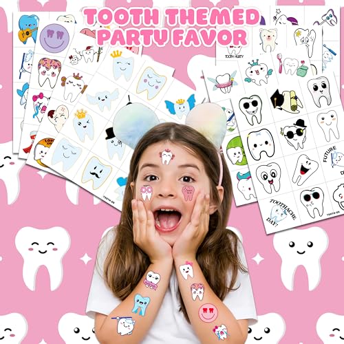 96 Pcs Dental Theme Temporary Tattoos for Kids