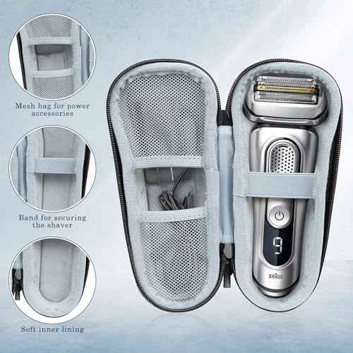 Braun Shaver Travel Case - Hard EVA Protective Holder for Series 3/5/6/7/8/9 Pro+ & All Models (Fits 3s, 5s, 7s, 8s, 9s)-Water-Resistant Men's Electric Razor Storage Pouch for Gym & Vacation