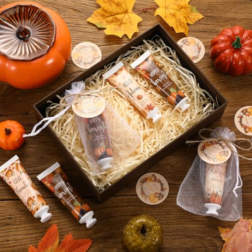Leelosp 24 Sets Pumpkin Hand Cream Lotion Kit Thanksgiving Favors