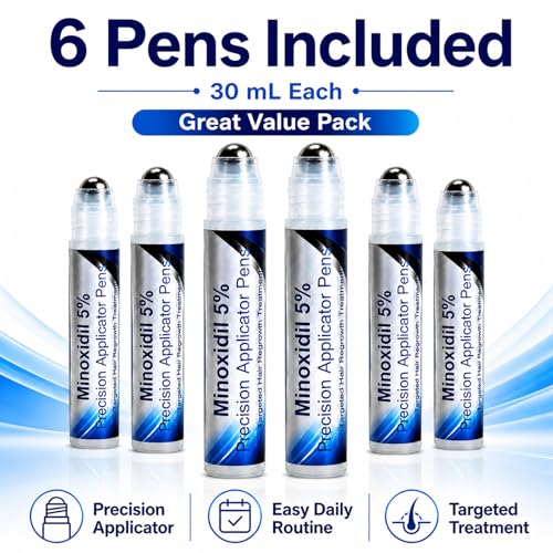 Minoxidil 5% Hair Regrowth Serum Pen - 6 Pack (180mL Total)
