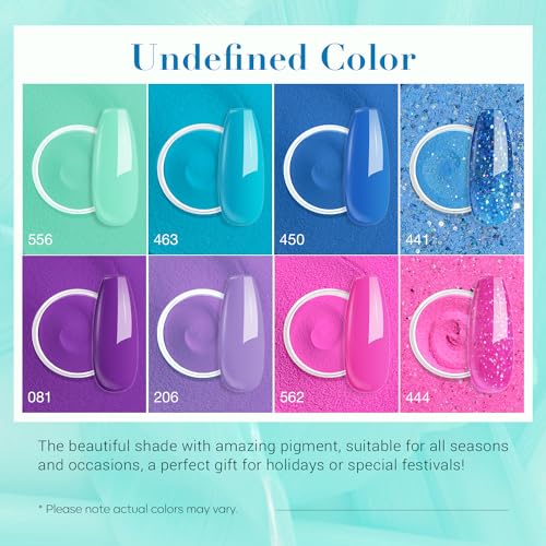 AZUREBEAUTY Dip Powder Nail Starter Kit - 8 Colors with Matte Coat
