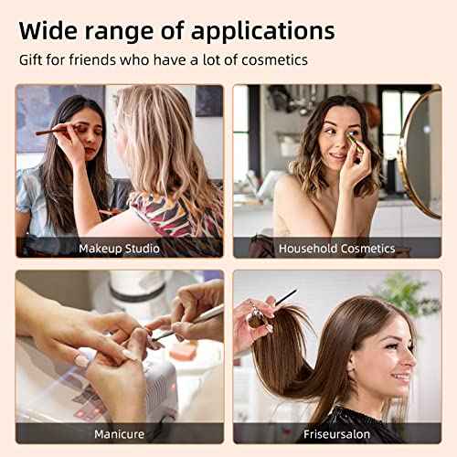 Rolling Makeup Case 4 in 1,Professional Makeup Train Case organizers,Large Storage Cosmetic case Trolley,Makeup Travel Case for Salon Barber Bright Black