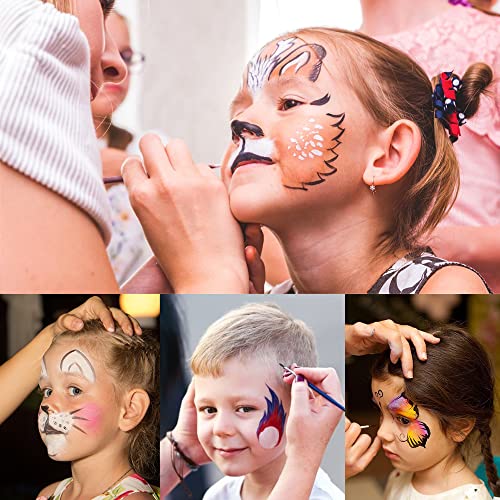 Face Painting Kit - 15 Colors, 10 Brushes & 41 Stencils