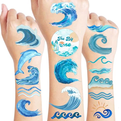 96PCS Ocean Wave Temporary Tattoos for Kids