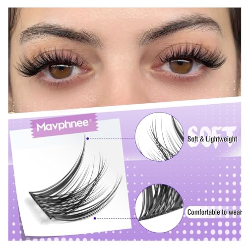 Mavphnee Wispy Cluster Eyelashes 110 Pcs CC Curl Natural Look for Everyday Wear