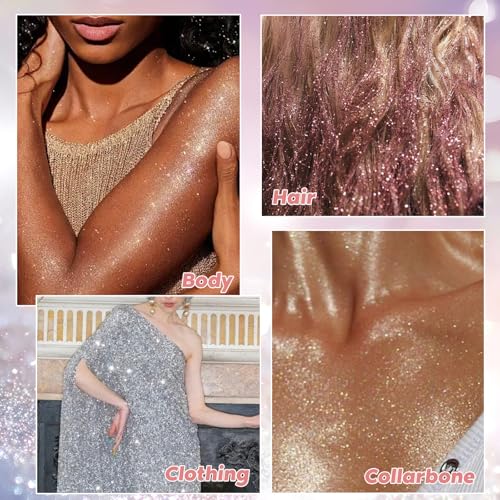 Body Glitter Spray¡¼Long Lasting¡½¡¼Skin Friendly¡½¡¼Quick-Drying¡½ Glitter Spray for Hair/Body 120ML£¬Silver