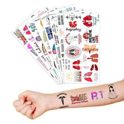 96 Respiratory Therapist Temporary Tattoos - Cute Designs