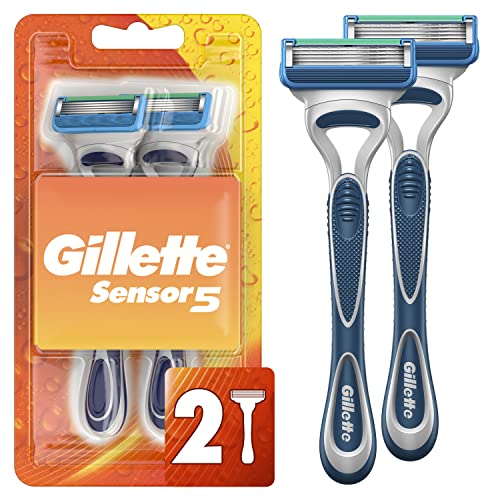 Gillette Sensor5 Men's Disposable Razors, 2 Count