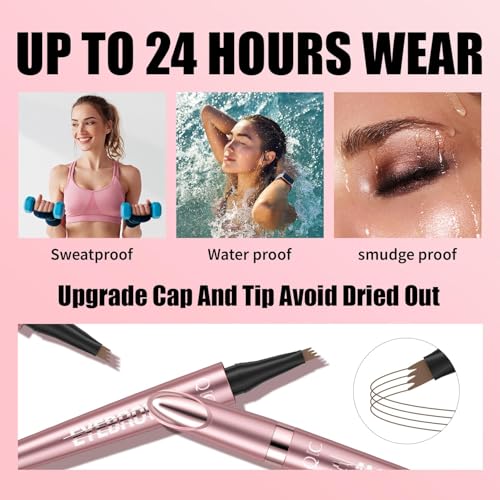 QIC 4-Tip Microblading Eyebrow Pen - Waterproof Light Brown
